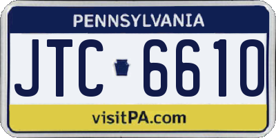PA license plate JTC6610