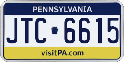 PA license plate JTC6615