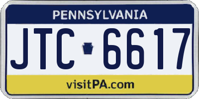 PA license plate JTC6617
