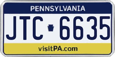 PA license plate JTC6635