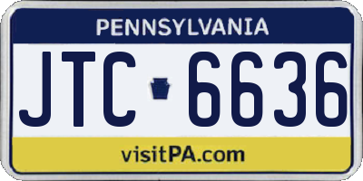 PA license plate JTC6636
