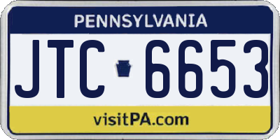 PA license plate JTC6653