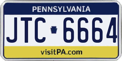 PA license plate JTC6664