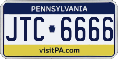 PA license plate JTC6666