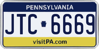 PA license plate JTC6669