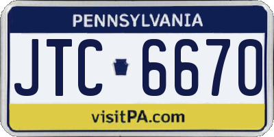 PA license plate JTC6670