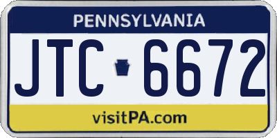 PA license plate JTC6672