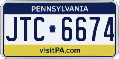 PA license plate JTC6674