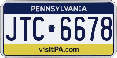 PA license plate JTC6678