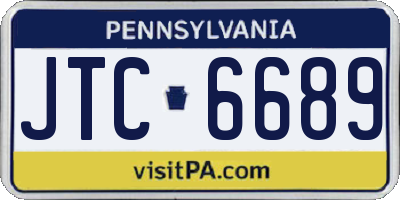 PA license plate JTC6689