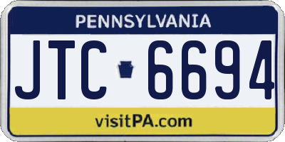 PA license plate JTC6694