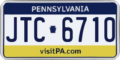 PA license plate JTC6710