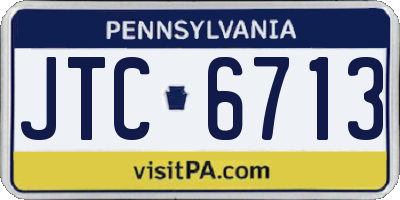 PA license plate JTC6713