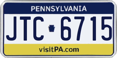 PA license plate JTC6715