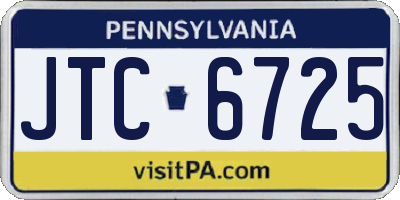 PA license plate JTC6725