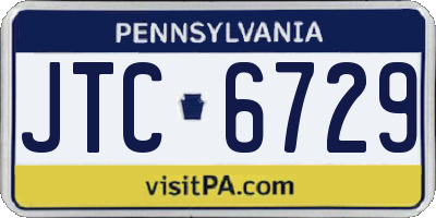 PA license plate JTC6729