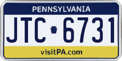 PA license plate JTC6731