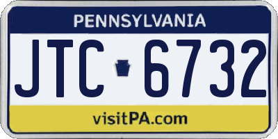 PA license plate JTC6732