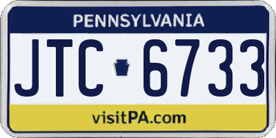 PA license plate JTC6733