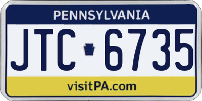 PA license plate JTC6735