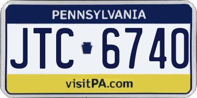 PA license plate JTC6740