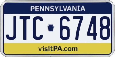 PA license plate JTC6748