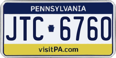 PA license plate JTC6760