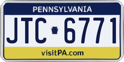 PA license plate JTC6771