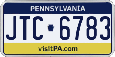 PA license plate JTC6783