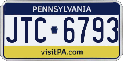 PA license plate JTC6793
