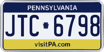 PA license plate JTC6798