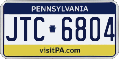 PA license plate JTC6804