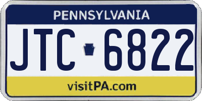 PA license plate JTC6822