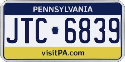 PA license plate JTC6839
