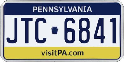 PA license plate JTC6841