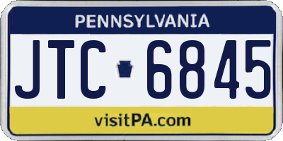 PA license plate JTC6845