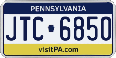 PA license plate JTC6850