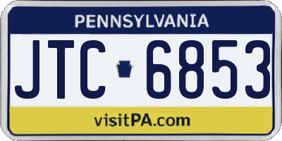 PA license plate JTC6853