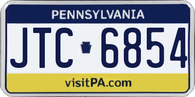 PA license plate JTC6854