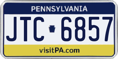 PA license plate JTC6857