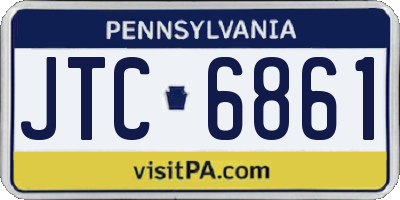 PA license plate JTC6861