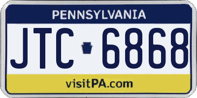 PA license plate JTC6868