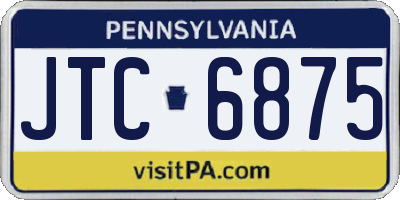 PA license plate JTC6875