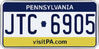 PA license plate JTC6905