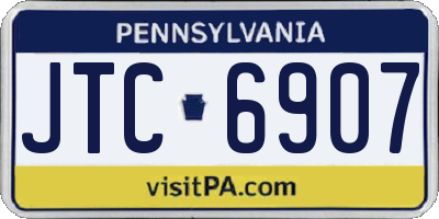 PA license plate JTC6907