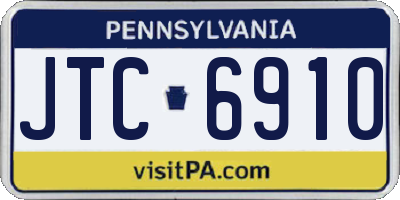 PA license plate JTC6910