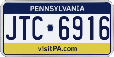 PA license plate JTC6916