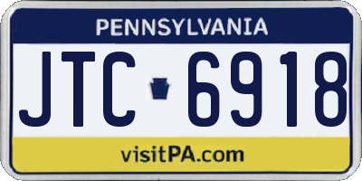 PA license plate JTC6918
