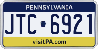 PA license plate JTC6921