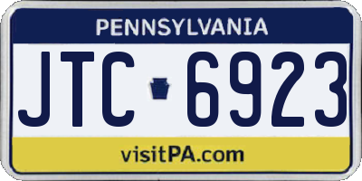 PA license plate JTC6923